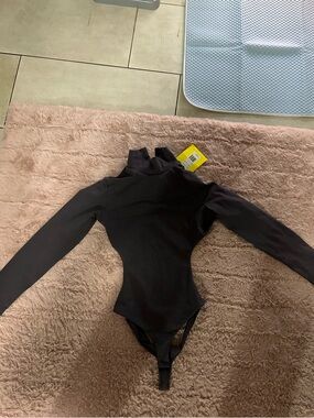 Marc Jacobs Black Long-Sleeve Bodysuit with High Neck